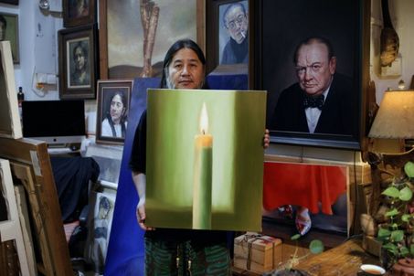 Der Spezialist für Moderne HAIFAN mit seinem Gerhard Richter-Bild für 50 Euro