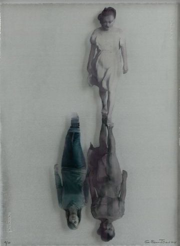 Wattwanderer (Mischtechnik auf Glas)