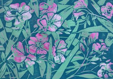 Petra Balbach: Oleander (Holzschnitt)